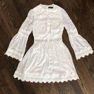 White Lace Cutout Summer Dress